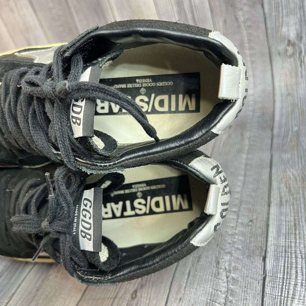 Golden Goose Mid Star Women’s 36 Black Suede Distressed Made in Italy - Picture 9 of 12